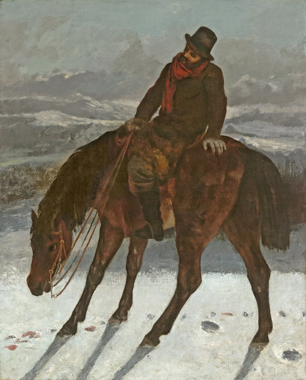 हंटरबैक ऑन हॉर्सबैक, c.1864 द्वारा गस्टवे कौरबेट