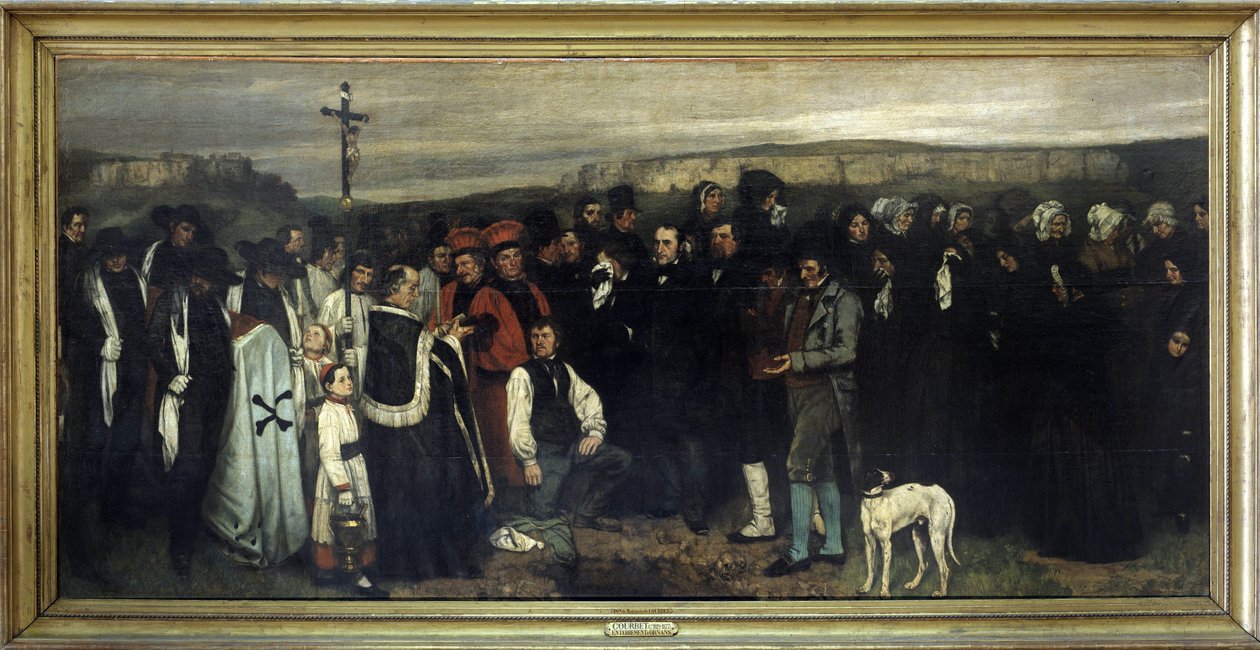 Ornans में अंतिम संस्कार - Gustave Courbet, Musée d'Orsay . द्वारा द्वारा गस्टवे कौरबेट
