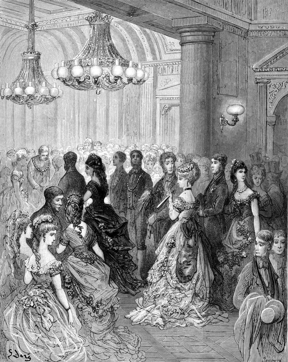 हवेली हाउस में एक गेंद, 1872। द्वारा गुस्ताव डोर