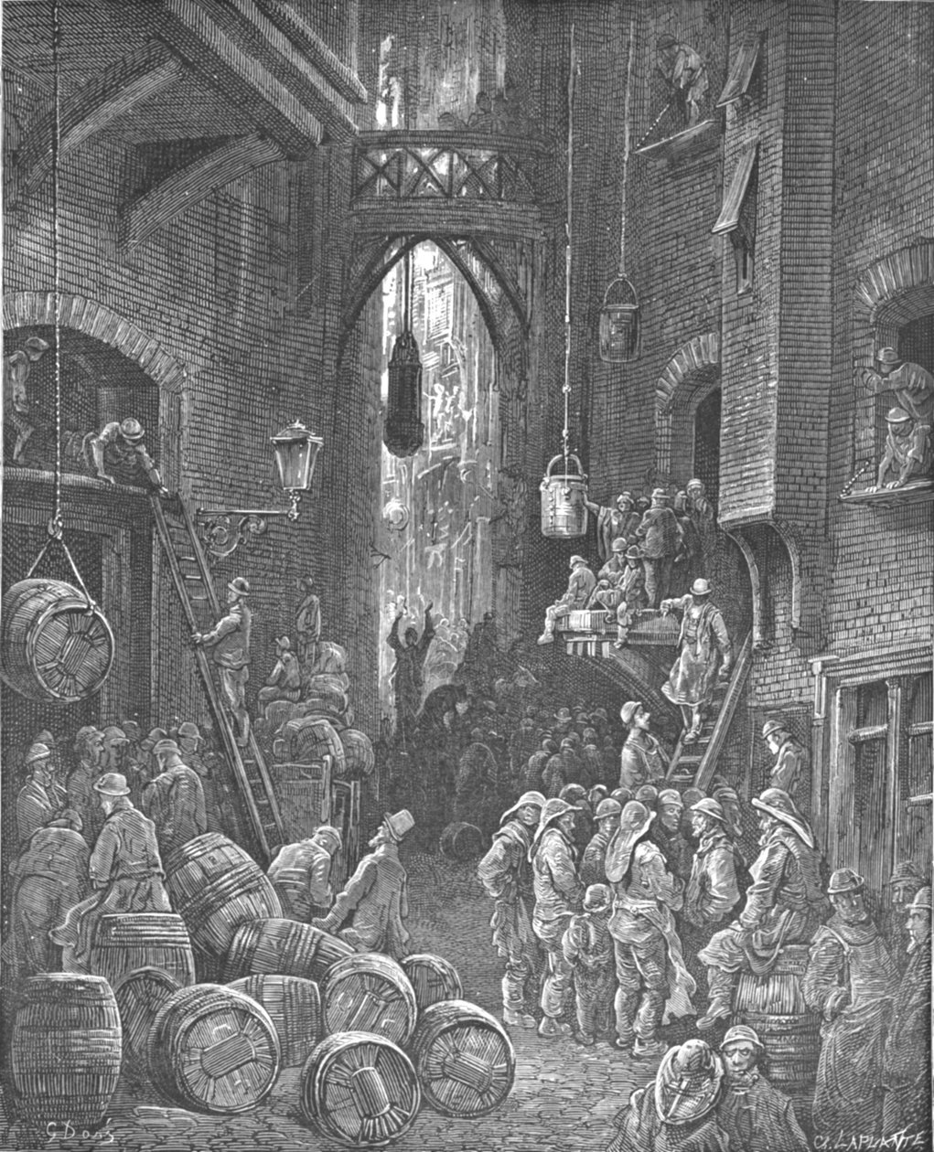 ए रिवर साइड स्ट्रीट, 1872। द्वारा गुस्ताव डोर