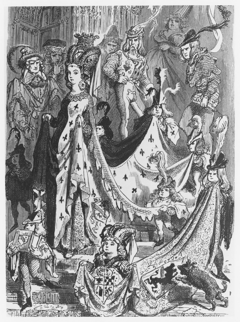 एक रानी, हॉनर डी बाल्ज़ाक (1799-1850) द्वारा &39;लेस कॉन्टेस ड्रोलैटिक्स&39; का चित्रण द्वारा गुस्ताव डोर