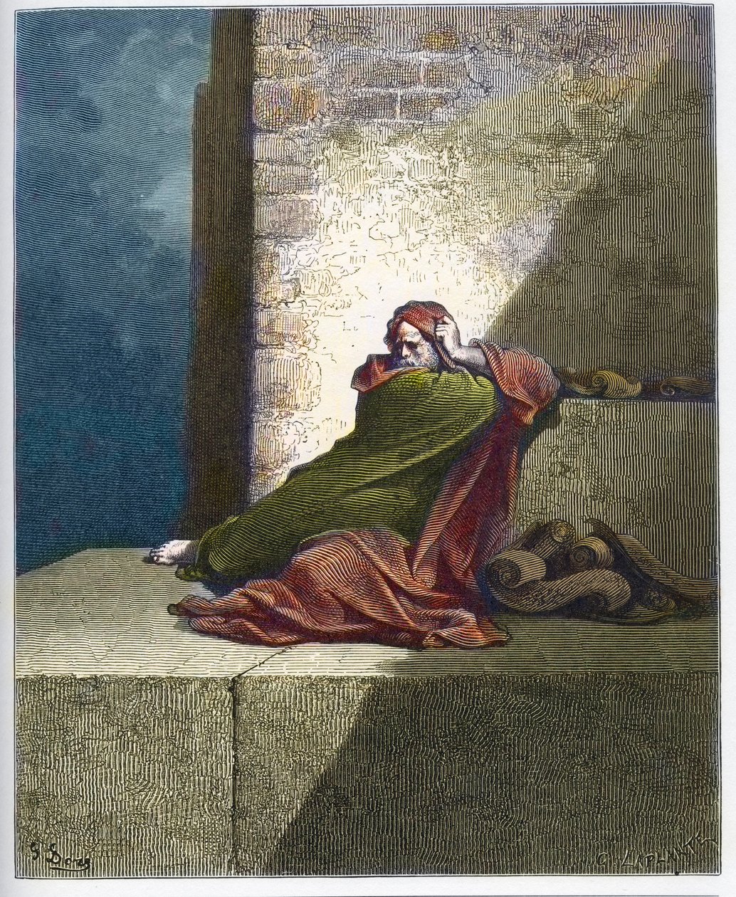 बरूच - बरुच बेन नेरिया - गुस्ताव डोर द्वारा "द डोर बाइबिल" से उत्कीर्णन (1832-1883) द्वारा गुस्ताव डोर