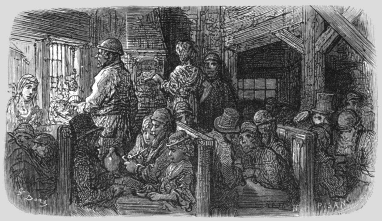 कॉफी शॉप - पेटीकोट लेन, 1872। द्वारा गुस्ताव डोर