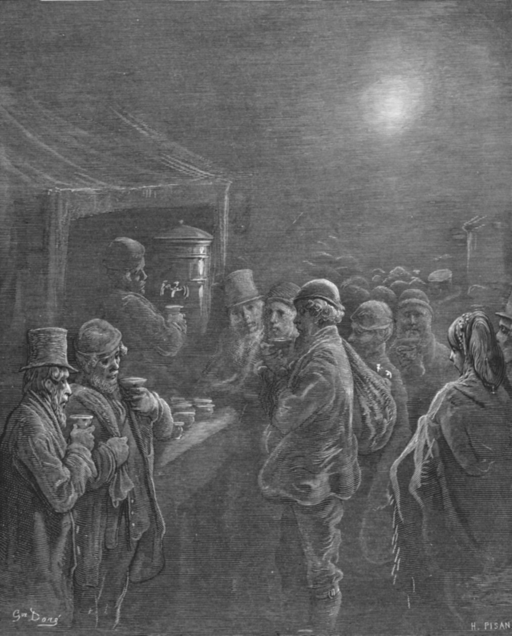 कॉफी स्टाल - अर्ली मॉर्निंग, 1872। द्वारा गुस्ताव डोर