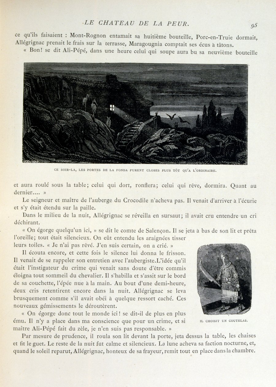 क्रोक-मिटाइन; 1863 का चित्रण, गुस्ताव डोर द्वारा (1832 - 1883); फ्रांसीसी कलाकार, प्रिंटमेकर, चित्रकार। Croque-Mitaine (द बोगीमैन) बच्चों को डराने और इस तरह उन्हें समझदार बनाने के लिए प्रस्तुत किया गया एक हानिकारक चरित्र है। द्वारा गुस्ताव डोर