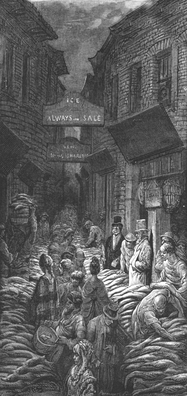 डार्क हाउस लेन - बिलिंग्सगेट, 1872। द्वारा गुस्ताव डोर