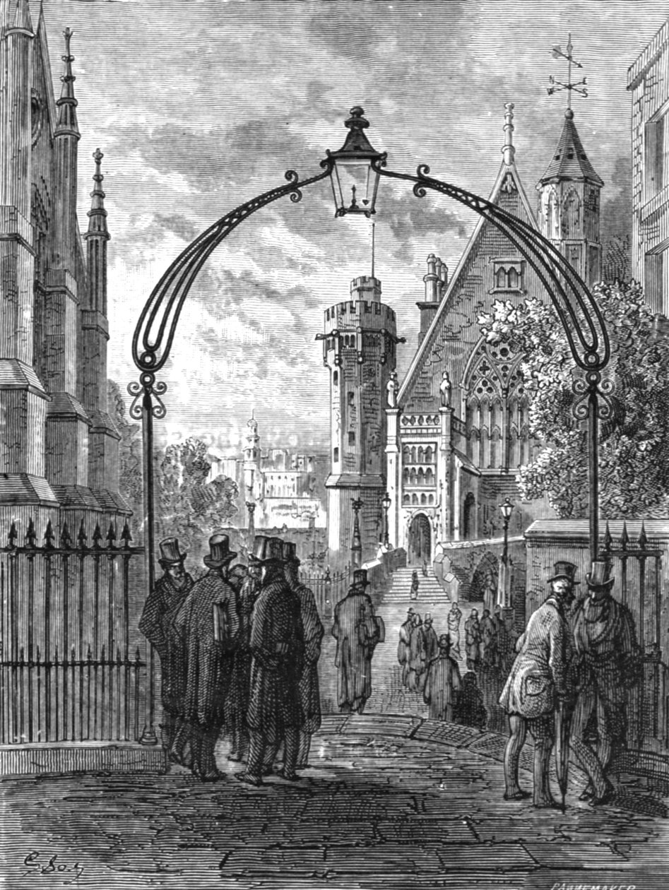डीन का यार्ड, वेस्टमिंस्टर, 1872। द्वारा गुस्ताव डोर