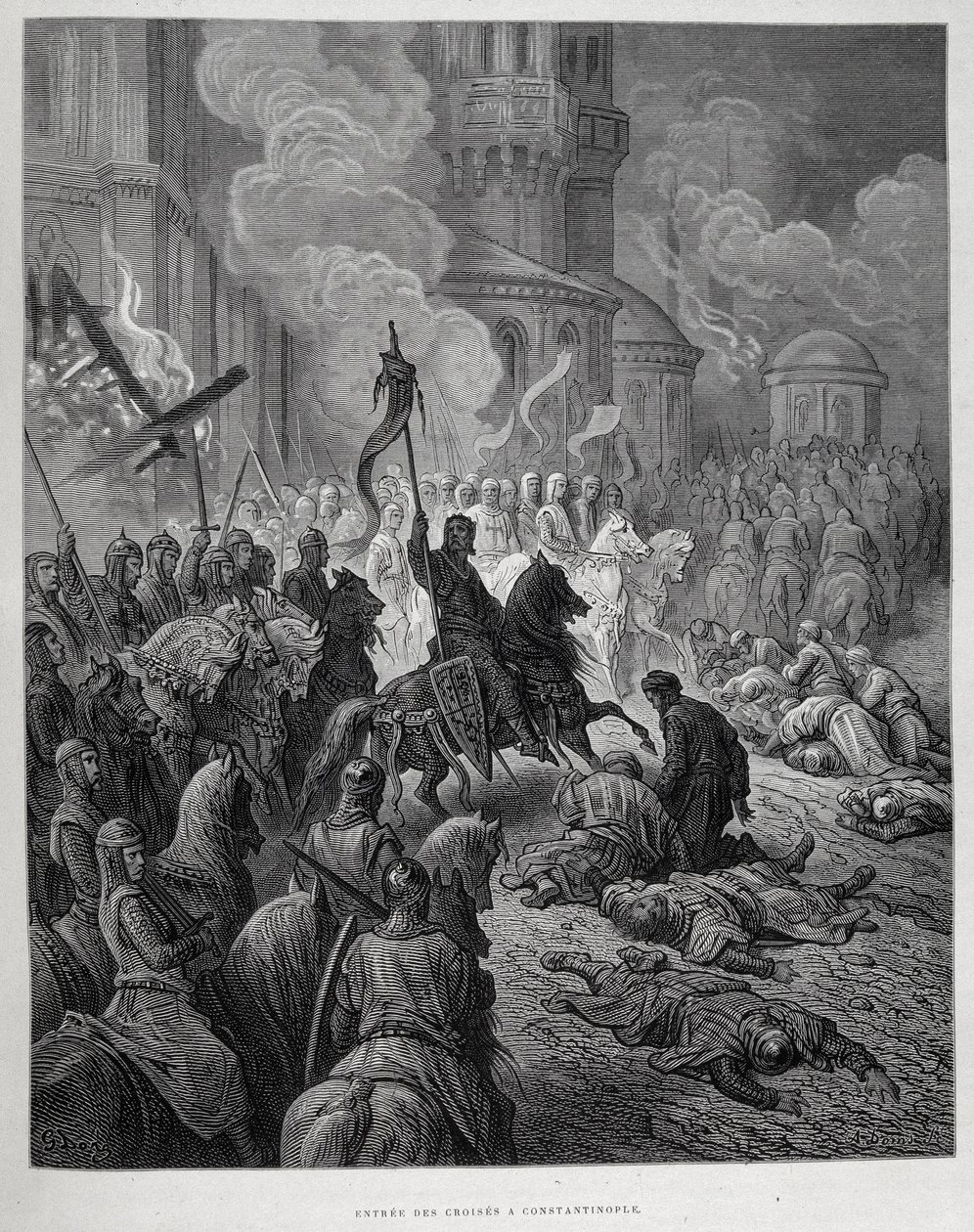 चौथे धर्मयुद्ध के दौरान कांस्टेंटिनोपल में क्रूसेडरों का प्रवेश द्वारा गुस्ताव डोरे। द्वारा गुस्ताव डोर
