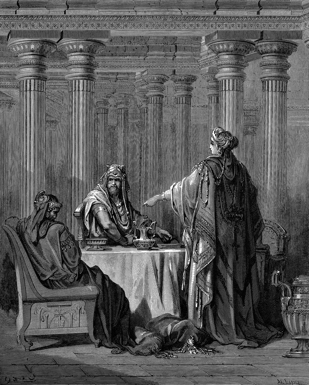 एस्तेर c450 ई.पू. अपने पति फारस के राजा क्षयर्ष ज़ेर्क्सस I, 1866 से पहले द्वारा गुस्ताव डोर