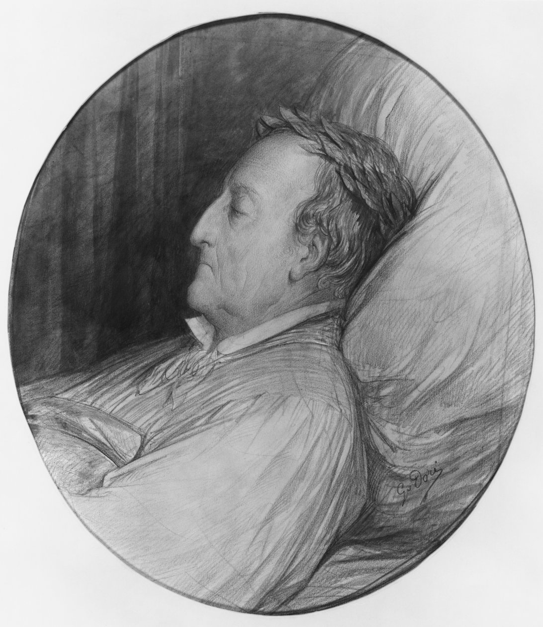 Gioacchino Rossini ने अपनी मृत्यु पर, 1868 (कागज पर चारकोल अंड गौचे पर प्रकाश डाला) द्वारा गुस्ताव डोर