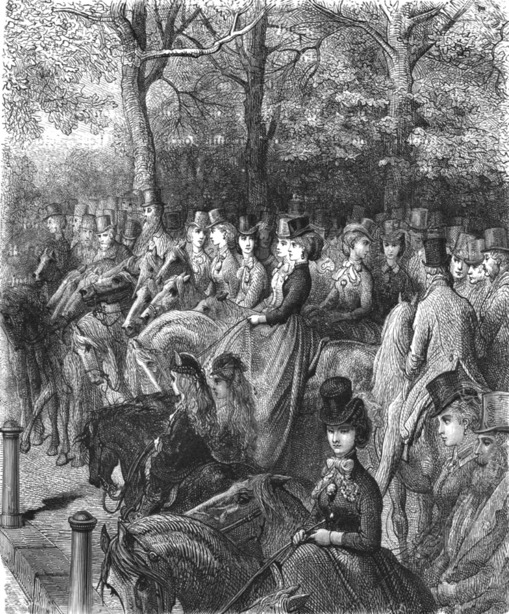 हाइड पार्क कॉर्नर-द रो, 1872। द्वारा गुस्ताव डोर