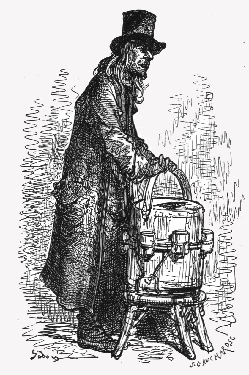 नींबू पानी विक्रेता, 1872। द्वारा गुस्ताव डोर
