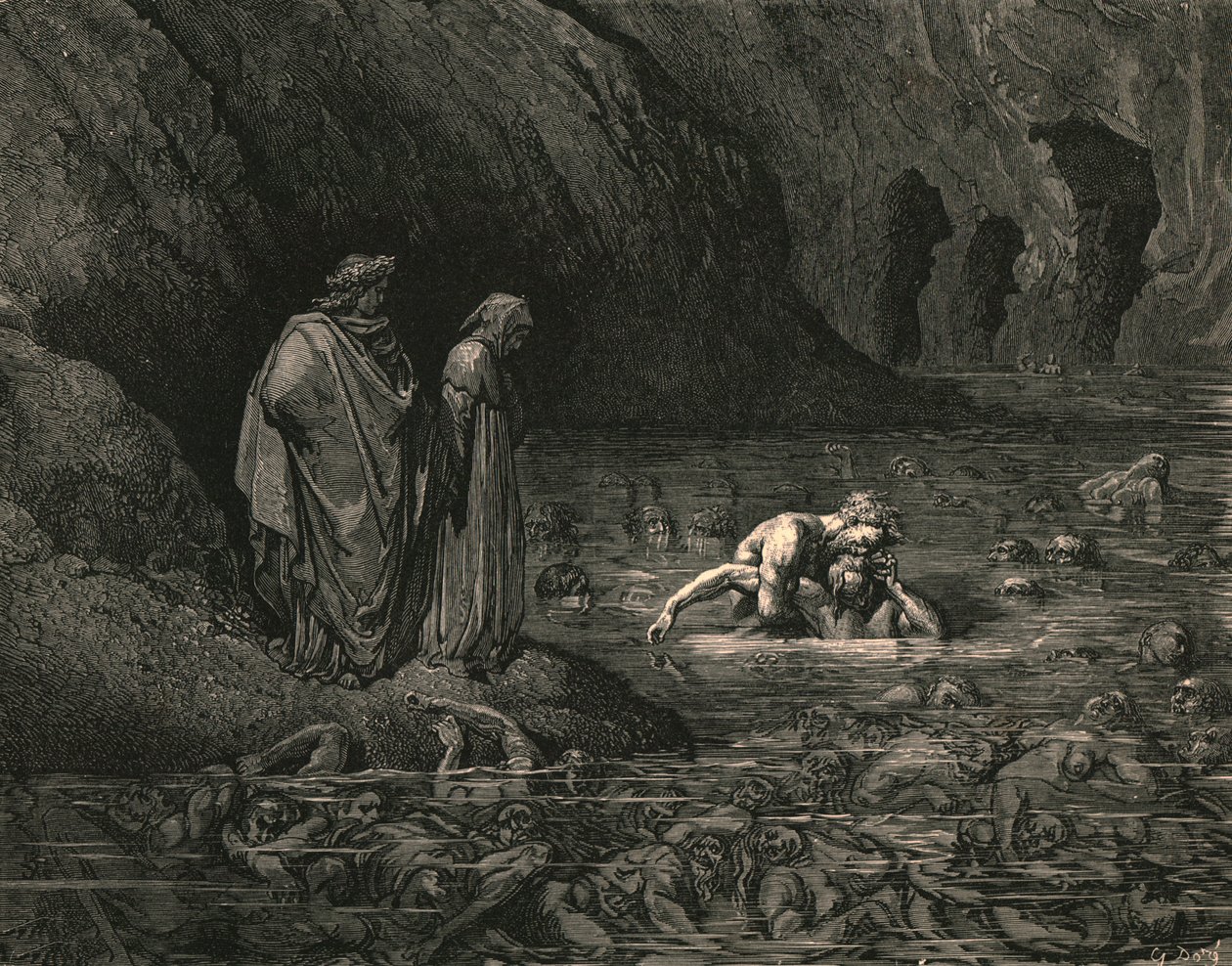 मेनलिपस मंदिरों पर अधिक उग्र नहीं Tydeus gnawed, c1890। द्वारा गुस्ताव डोर