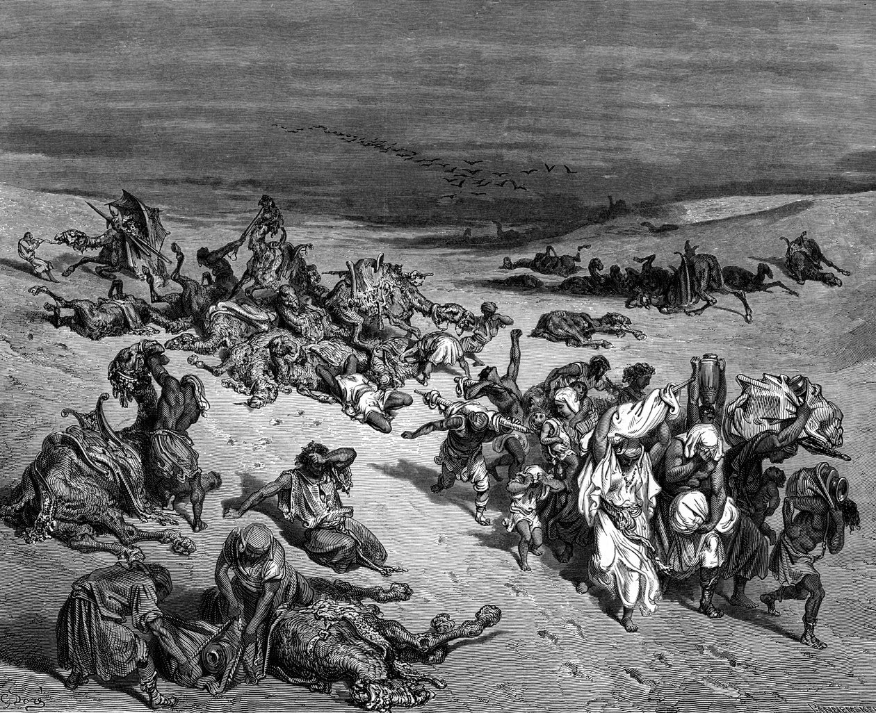 'महामारी', मिस्र की सात विपत्तियों में से एक, 1866 द्वारा गुस्ताव डोर
