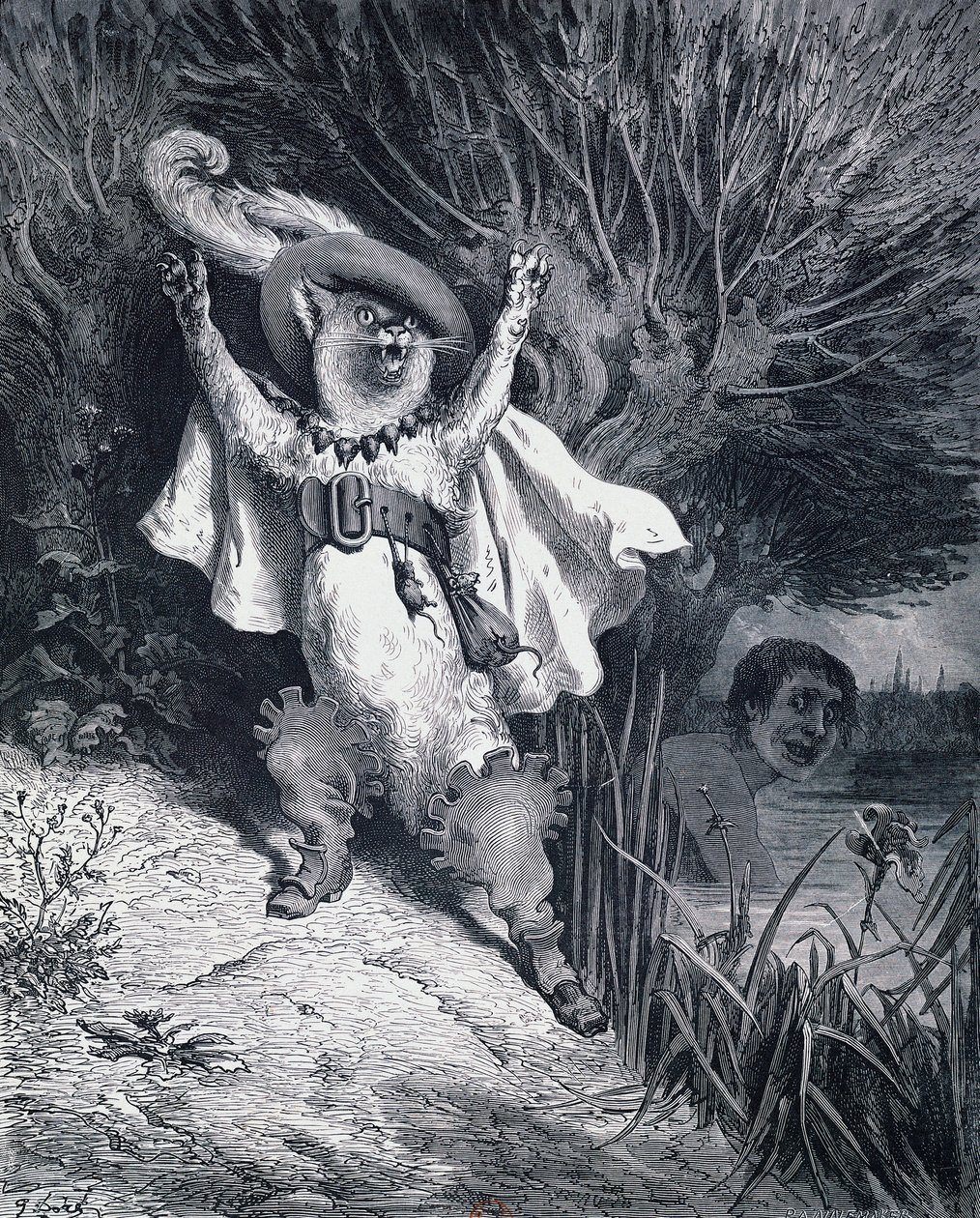 पस इन बूट्स, चार्ल्स पेरौल्ट (1628-1703) की परी कथा के लिए गुस्ताव डोर (1832-1883) द्वारा चित्रण द्वारा गुस्ताव डोर
