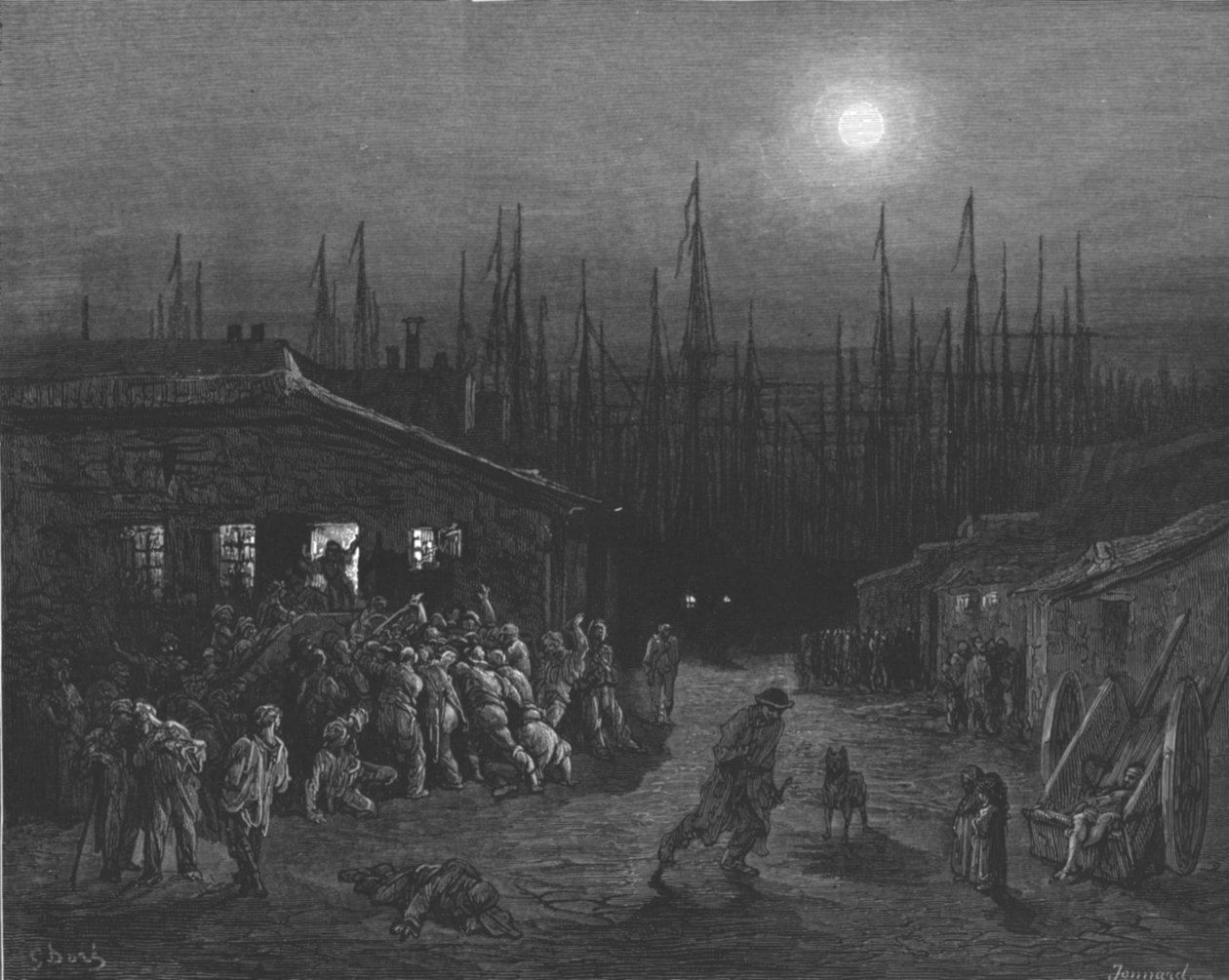 द डॉक्स - नाइट सीन, 1872। द्वारा गुस्ताव डोर