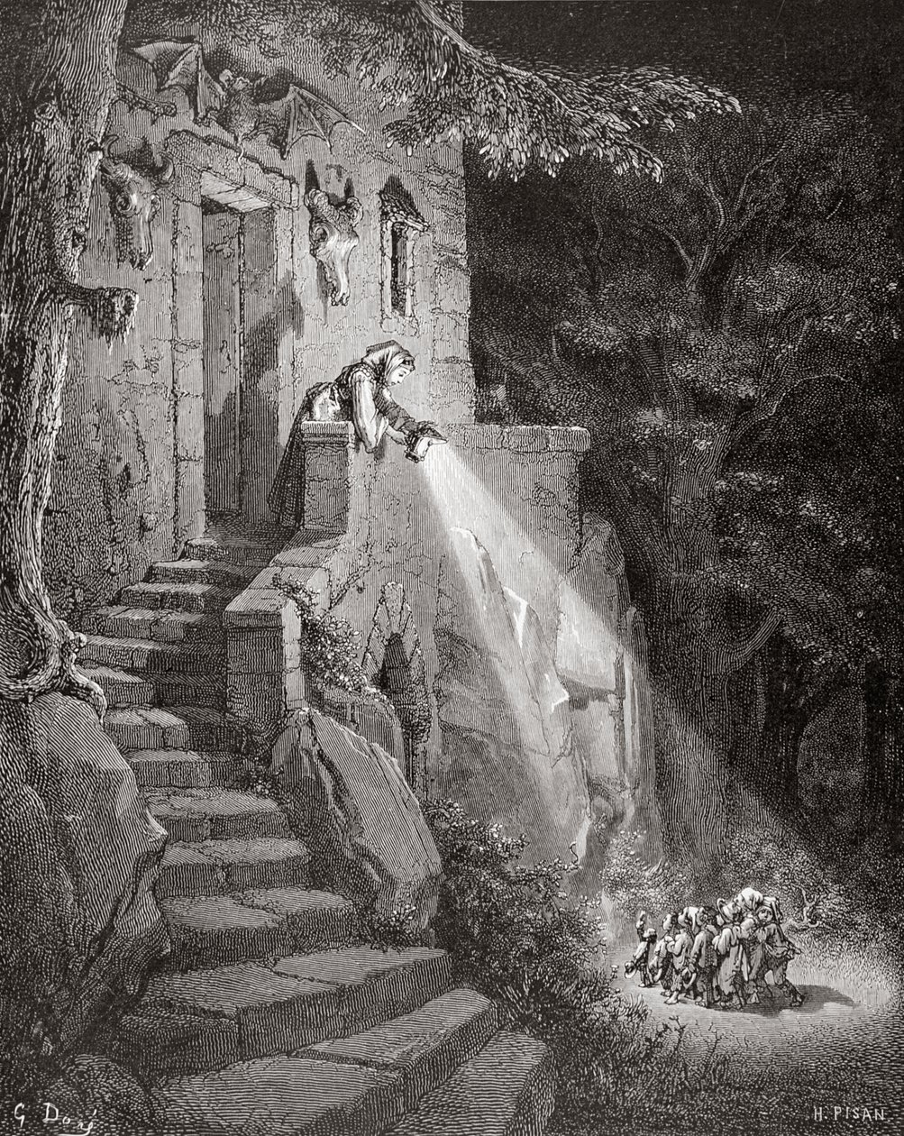 हेलर, जोसफोर पिसन (1822-90) द्वारा उत्कीर्ण ओग्रे की विदाई, c.1868 द्वारा गुस्ताव डोर