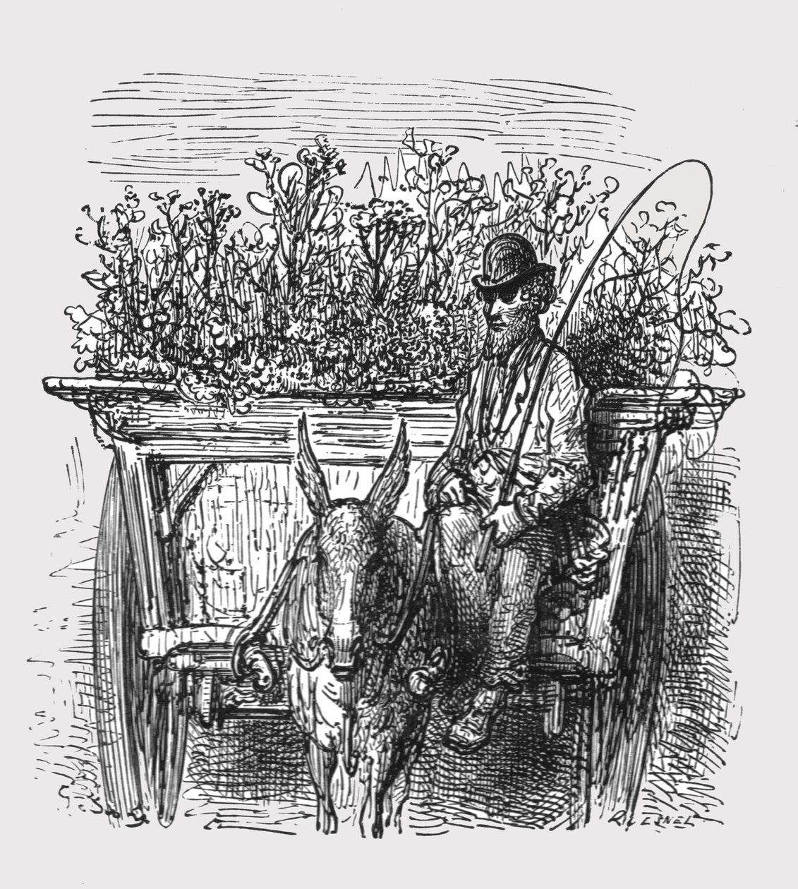 द फ्लावर हॉकर, 1872। द्वारा गुस्ताव डोर