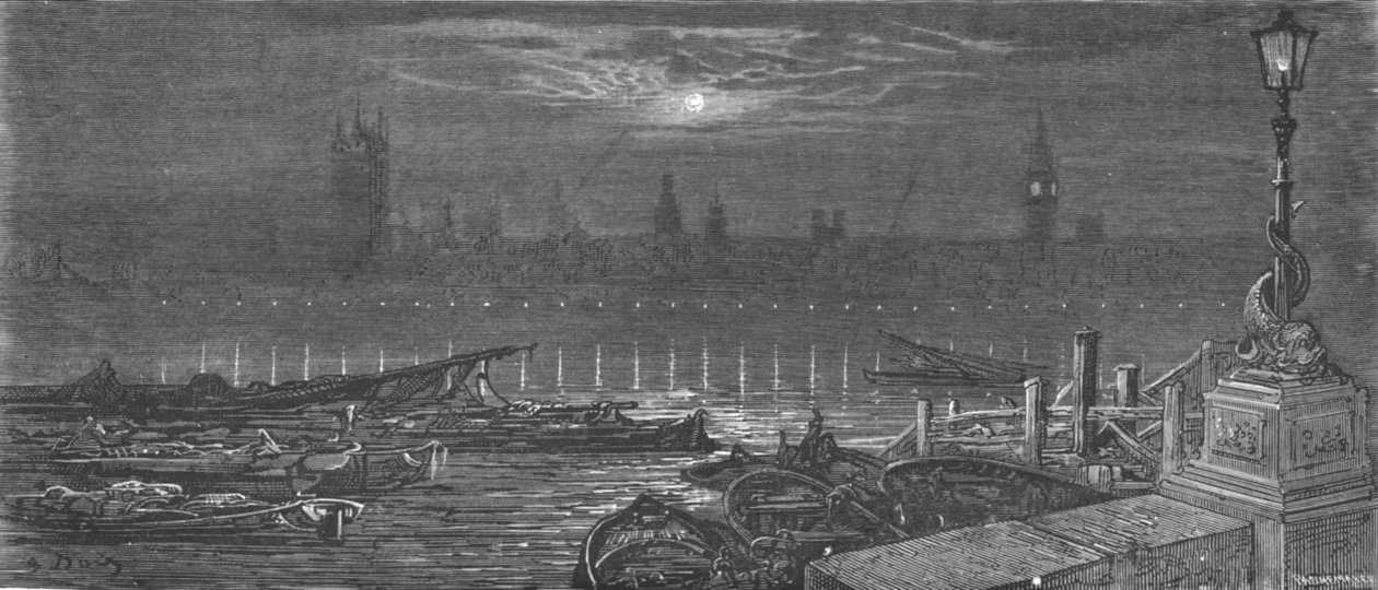 रात में संसद के सदन, 1872। द्वारा गुस्ताव डोर