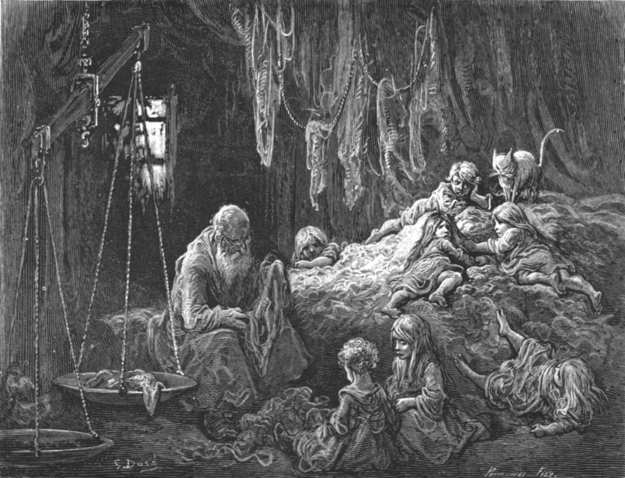 द रैग मर्चेंट्स होम - कॉलस्टन स्ट्रीट, व्हाइटचैपल, 1872। द्वारा गुस्ताव डोर
