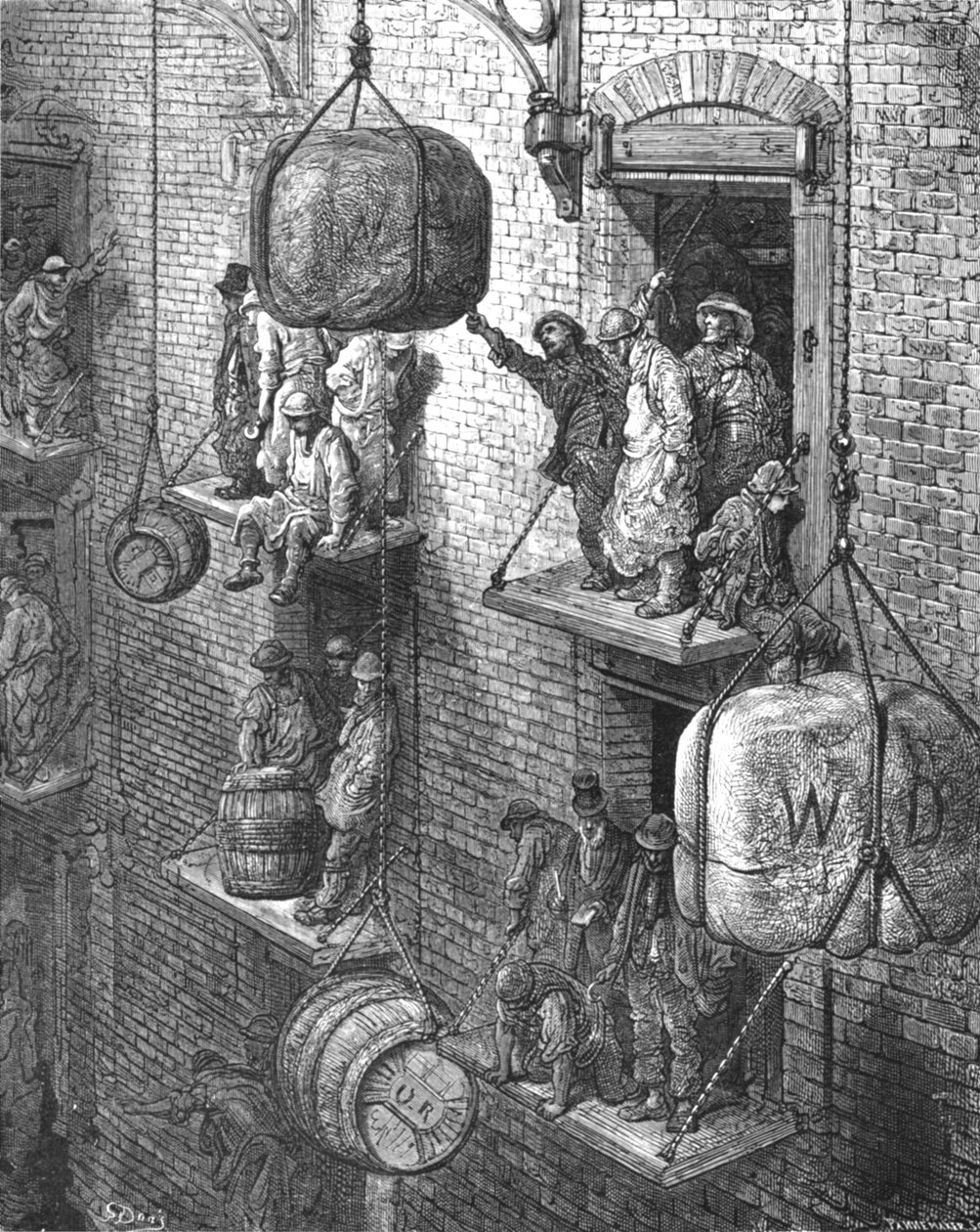 वेयरहाउसिंग इन द सिटी, 1872। द्वारा गुस्ताव डोर