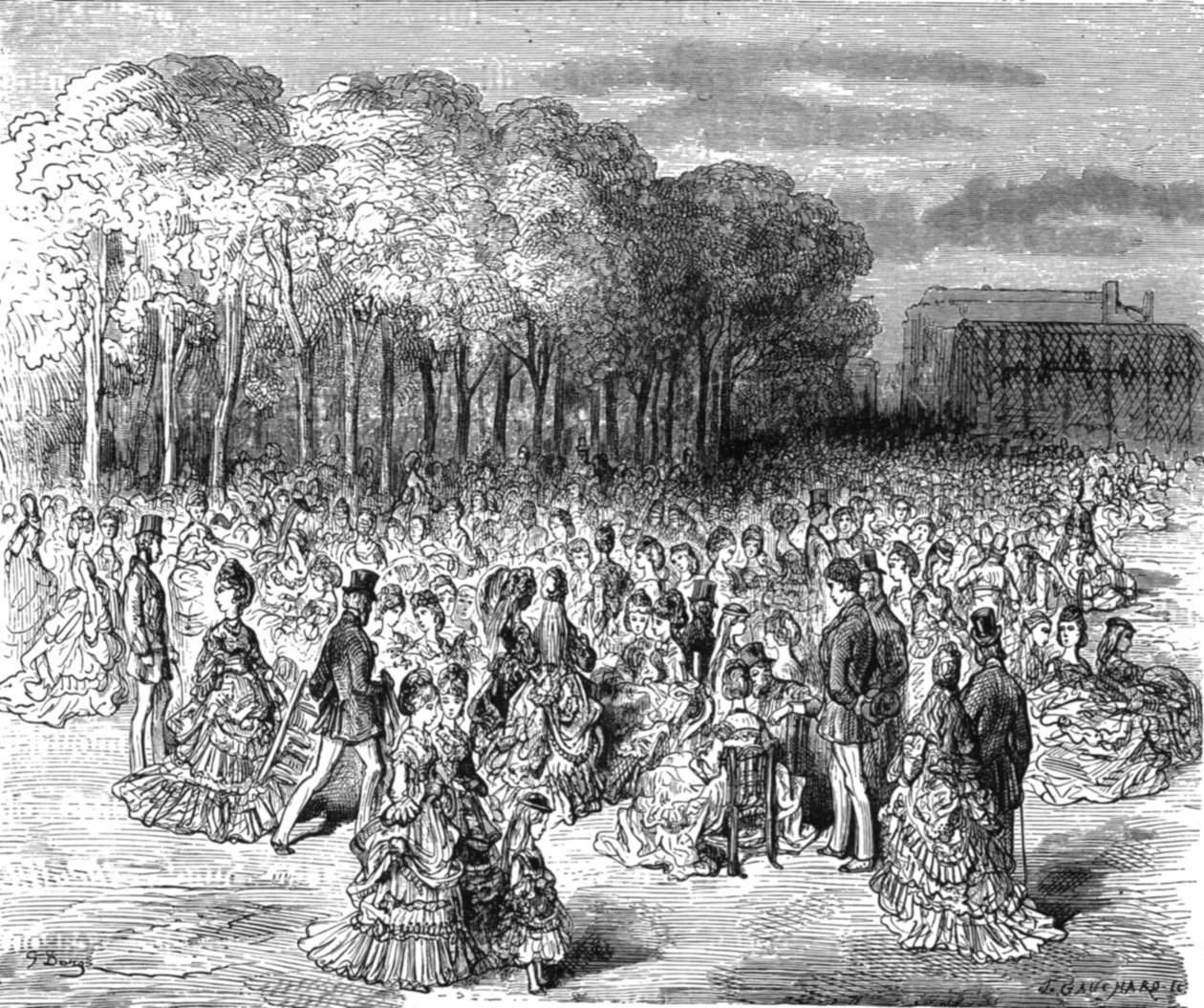 जूलॉजिकल गार्डन - संडे प्रोमेनेड, 1872। द्वारा गुस्ताव डोर