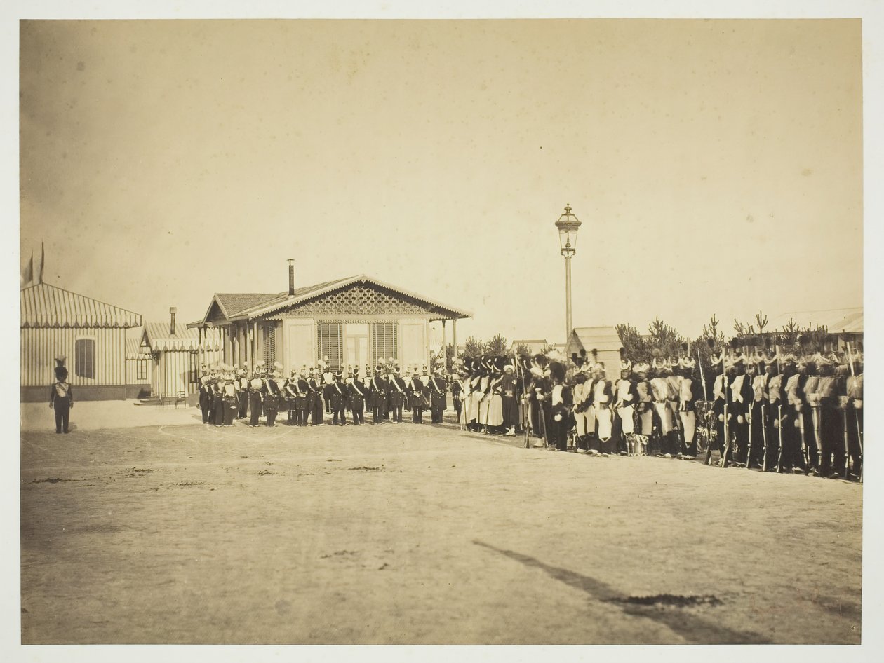 लाइट-इन्फैंट्री सोल्जर्स, कैंप डे चालोंस, 1857। द्वारा गुस्ताव लेग्रे