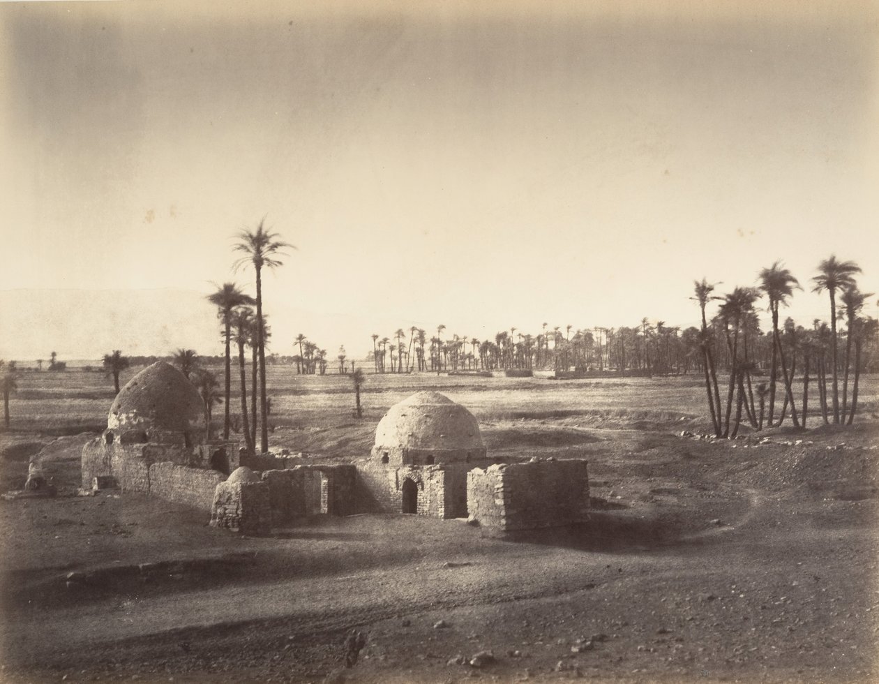1867 में कर्नाक के मंदिर से लिया गया थेब्स के मैदान का दृश्य। द्वारा गुस्ताव लेग्रे