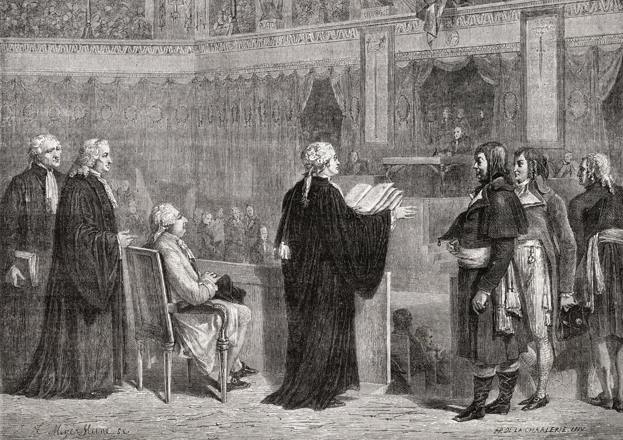 कन्वेंशन से पहले किंग लुई XVI (1754-93), 26 सितंबर 1792 द्वारा एच। डी ला चारलेरी