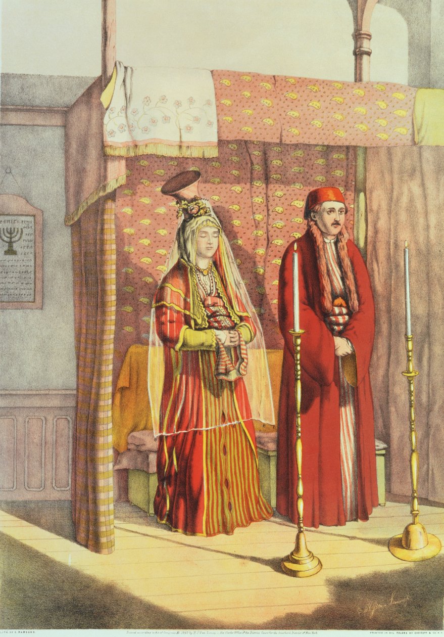 1862 में चार्ल्स पार्सन्स द्वारा उत्कीर्ण एक यहूदी विवाह द्वारा HJ वैन लेन्नेप