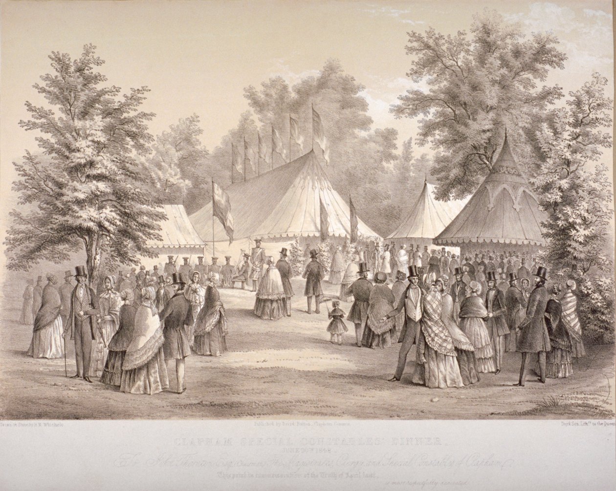 क्लैफम स्पेशल कांस्टेबल्स डिनर, क्लैफम, लंदन, 1848 द्वारा एचएम व्हिचलो