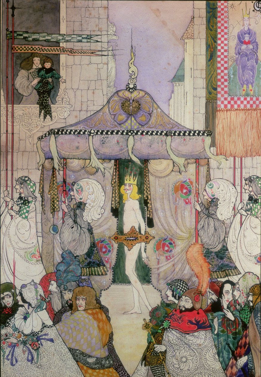 हंस क्रिश्चियन एंडरसन (1805-75) द्वारा लिखित सम्राटों के नए कपड़े का चित्र द्वारा एच। क्लेरिस