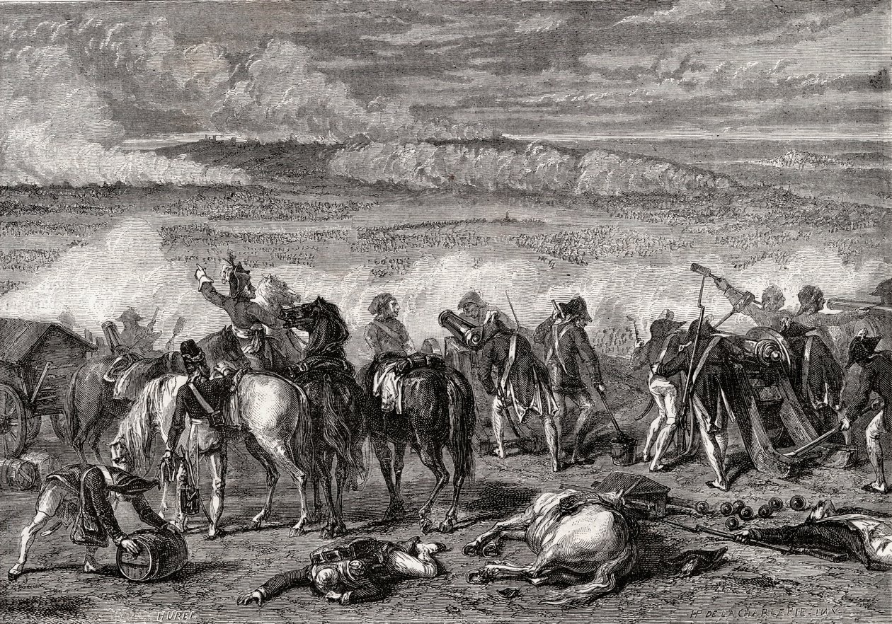 6 नवंबर 1792 को जेम्प्स की लड़ाई, एलेक्जेंडर ह्यूरल द्वारा उकेरी गई द्वारा एच। डी ला चारलेरी
