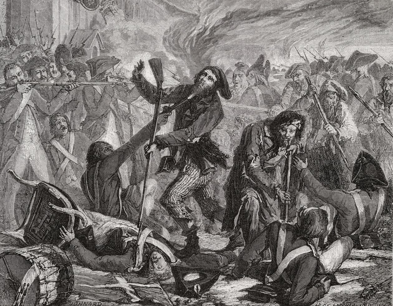 स्विस गार्ड का नरसंहार, 10 अगस्त 1792 द्वारा एच। डी ला चारलेरी