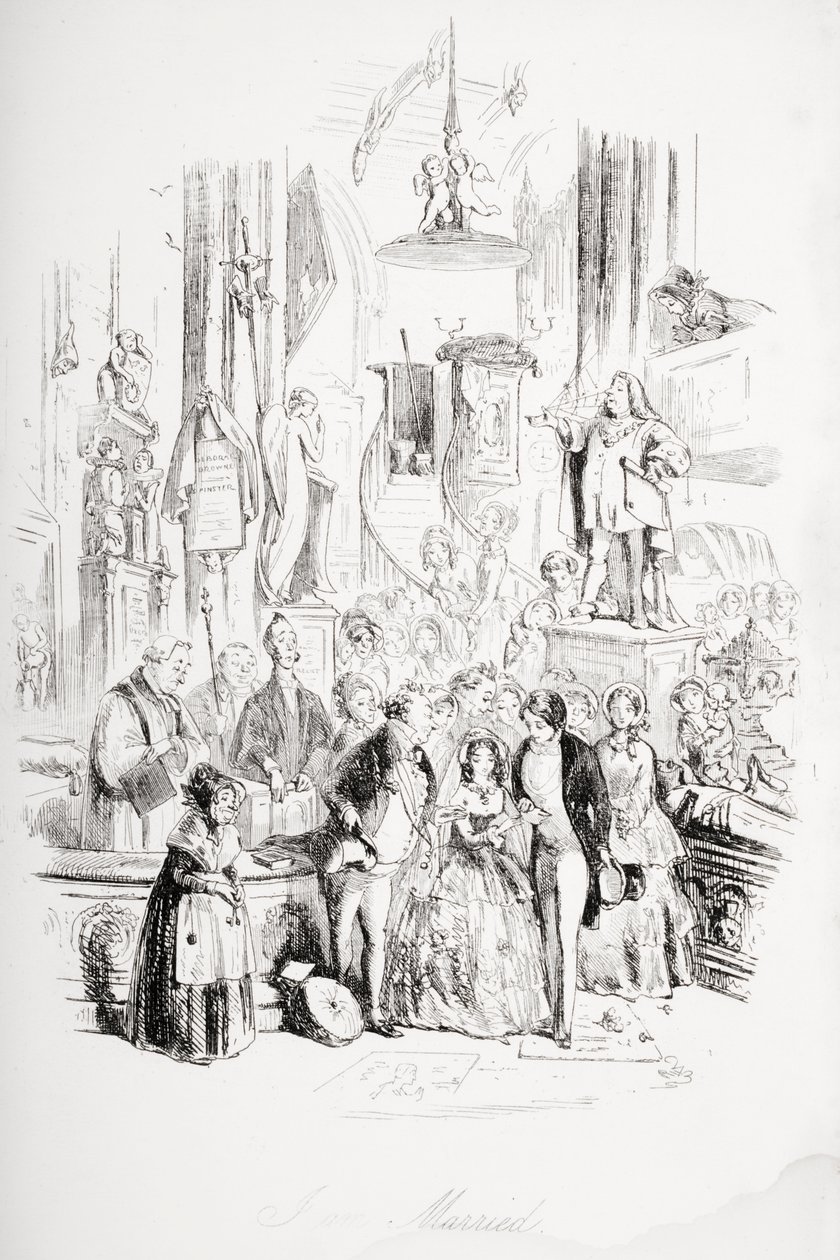 आई एम मैरिड, &39;डेविड कॉपरफील्ड&39; का चित्रण चार्ल्स डिकेंस (1812-70) ने पहली बार 1850 में किया द्वारा हबलोत नाइट ब्राउन