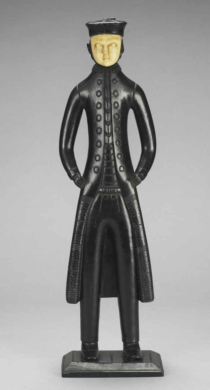 सी कैप्टन फिगर, क्वीन चार्लोट आईलैंड्स, ब्रिटिश कोलंबिया, c.1840 (argillite & ivory) द्वारा haida