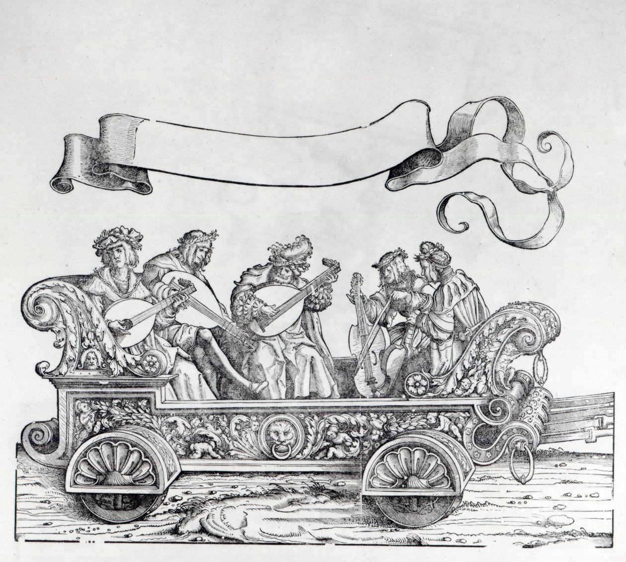 मैक्सिमिलियन के विजयी जुलूस से दृश्य, c.1516-18 द्वारा हंस बर्गकमेयर