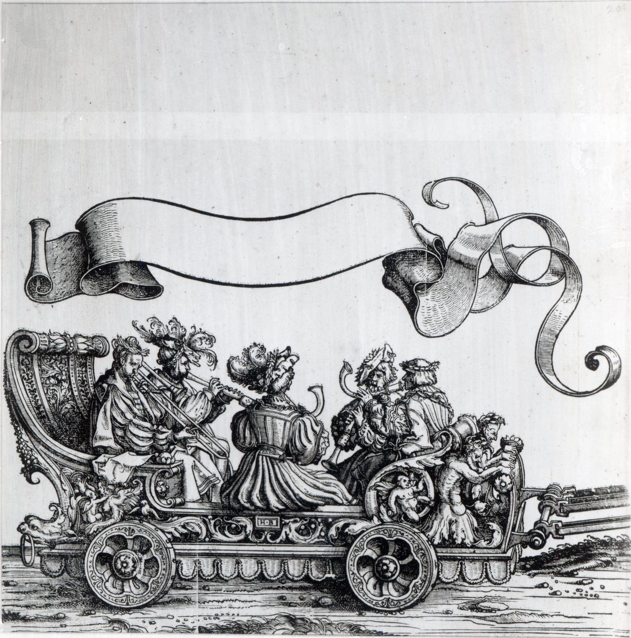 मैक्सिमिलियन के विजयी जुलूस से दृश्य, c.1516-18 द्वारा हंस बर्गकमेयर