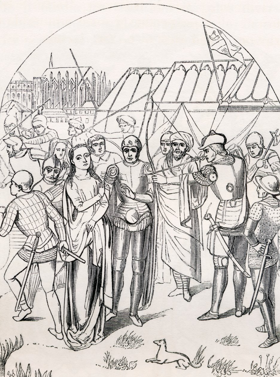 सेंट उर्सुला की शहादत, 1855 द्वारा हंस मेमलिंग