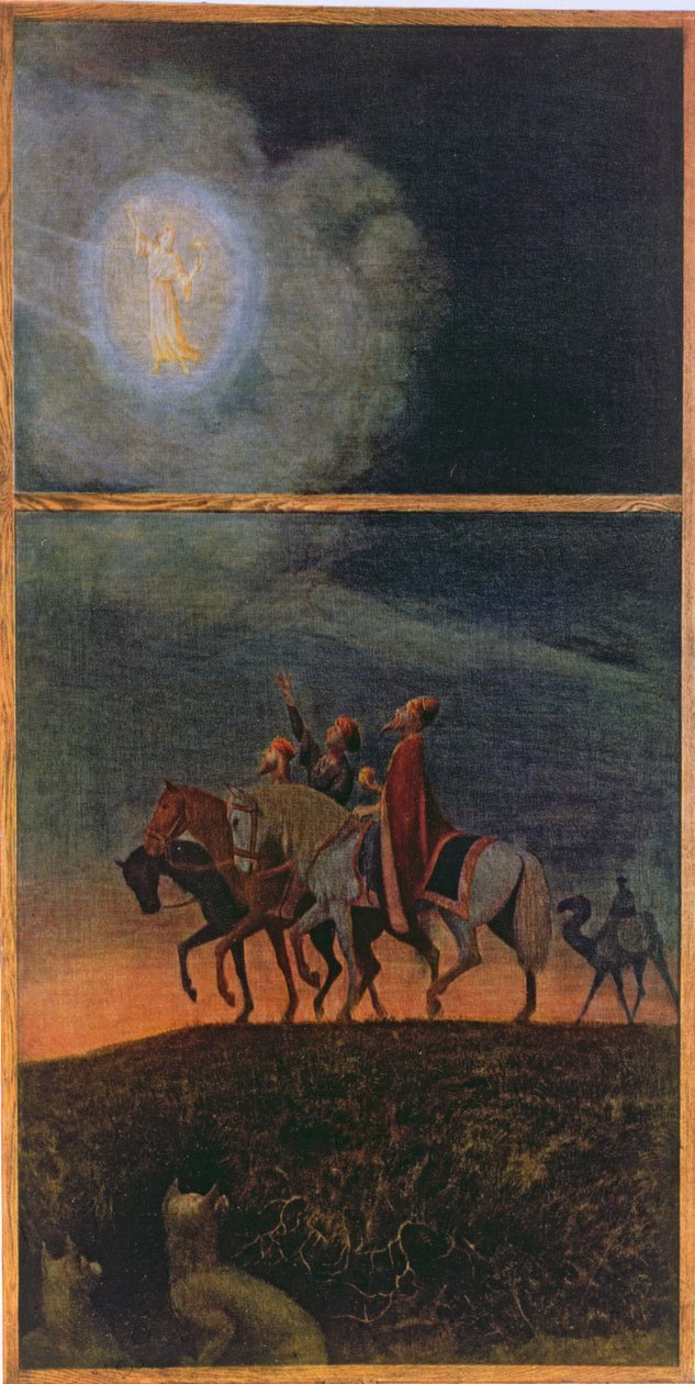थ्री मागी, लीपज़िग c.1910 में प्रकाशित &39;फेस्टाक्लेंडर&39; का चित्रण है द्वारा हंस थोमा