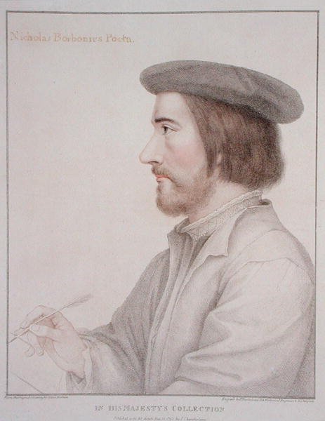 निकोलस बोरबोनियस (1503-50) फ्रांसेस्को बार्टोलोज़ी द्वारा उकेरा गया (1727-1815) 1793 (उत्कीर्णन) द्वारा हंस (बाद में) होलबीन द यंगर