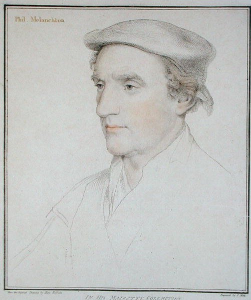 फ्रांसेस्को बटोलोज़ी (1727-1815) 1792 (उत्कीर्णन) द्वारा उकेरी गई फिलिप मेलांचटन (1497-1560) का पोर्ट्रेट द्वारा हंस (बाद में) होलबीन द यंगर