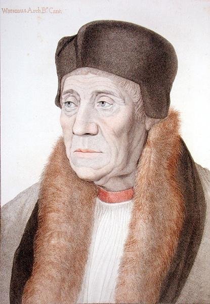 विलियम वारहम (1450-1532) फ्रांसेस्को बार्टोलोज़ी द्वारा उकेरा गया (1727-1815) (उत्कीर्णन) द्वारा हंस (बाद में) होलबीन द यंगर