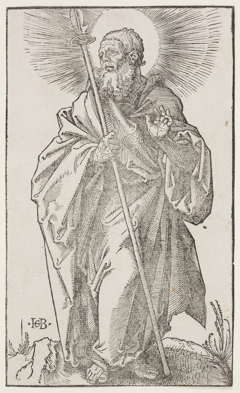 सेंट थॉमस, "द बिग एपॉस्टल्स" से, c.1519 (वुडकट) द्वारा हंस बाल्डुंग ग्रिएन