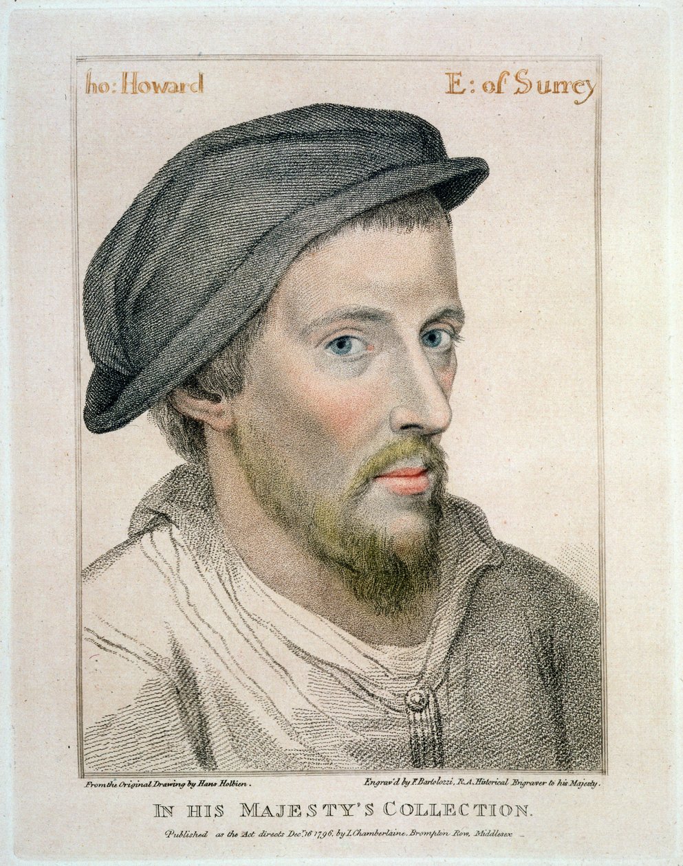 हेनरी हॉवर्ड, अर्ल ऑफ सरे (c.1517-47) फ्रांसेस्को बार्टोलोजी (1727215) द्वारा उत्कीर्ण द्वारा हंस होल्बिन द यंगर