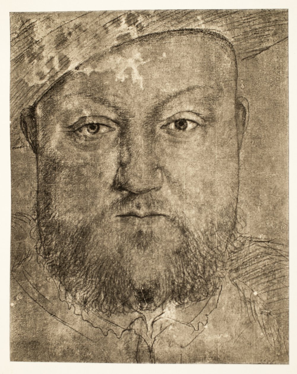 हेनरी VIII चॉक ड्राइंग, c.1540, पब। 1902 (कोलोटाइप) द्वारा हंस होल्बिन द यंगर