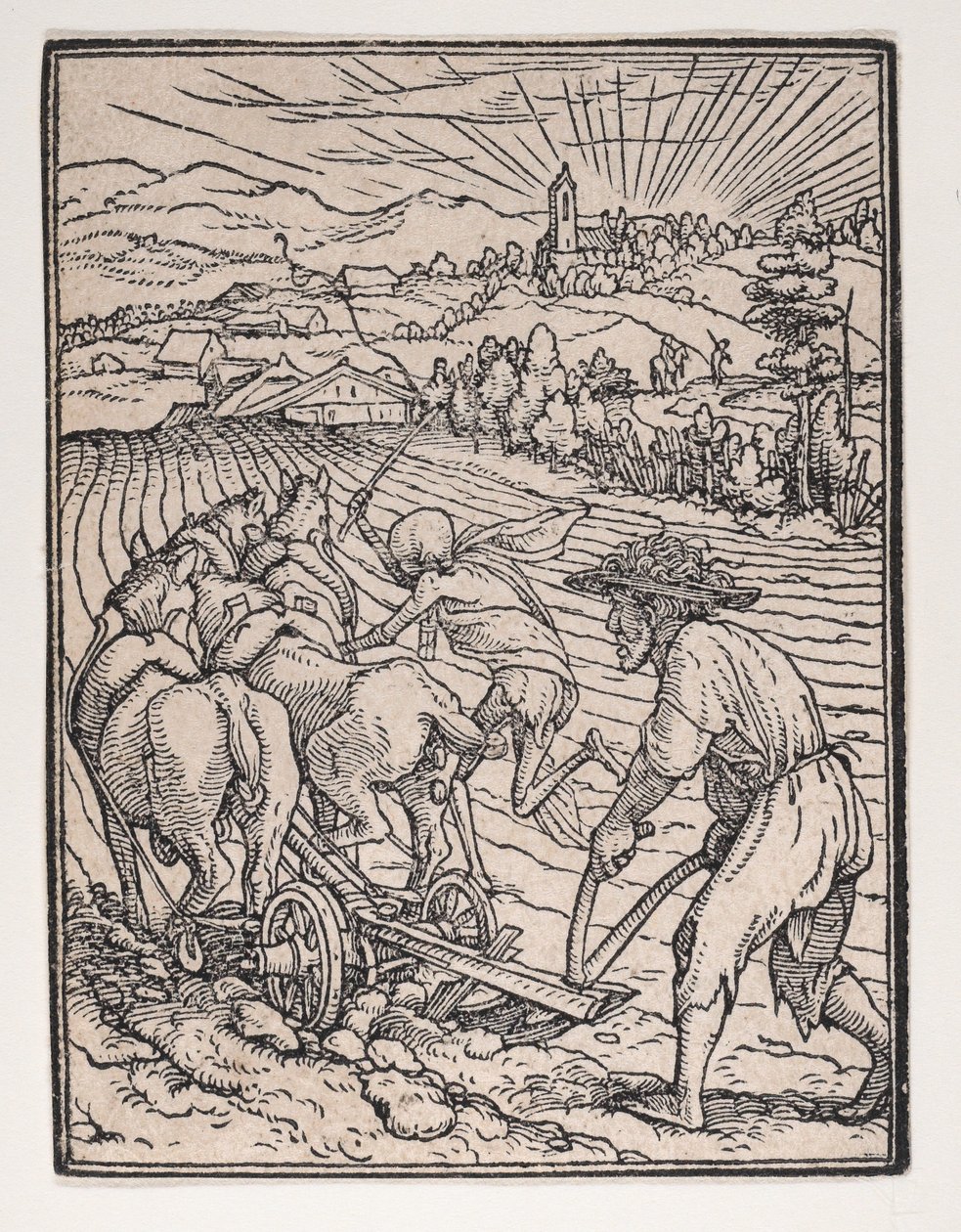द डांस ऑफ डेथ से किसान या हल चलाने वाला, सीए। 1526, प्रकाशित 1538। द्वारा हंस लुत्ज़ेलबर्गर
