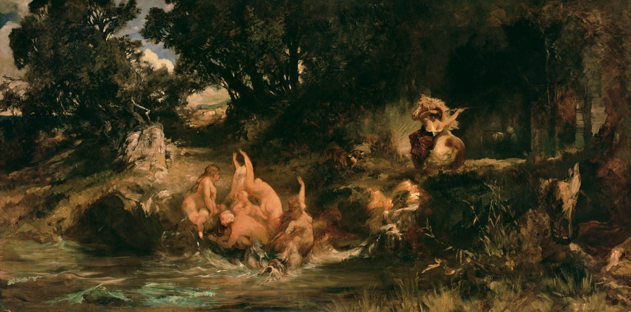 द मरमाइड्स एंड टाइगर, 1872-73 द्वारा हंस मकरत