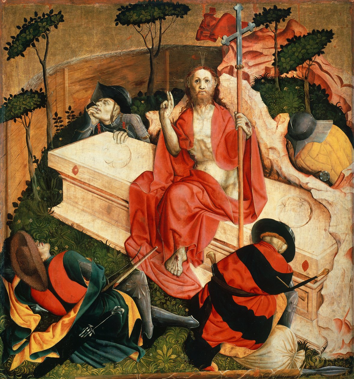जी उठने, Wurzach Altarpiece से विस्तार द्वारा हंस मुल्चर