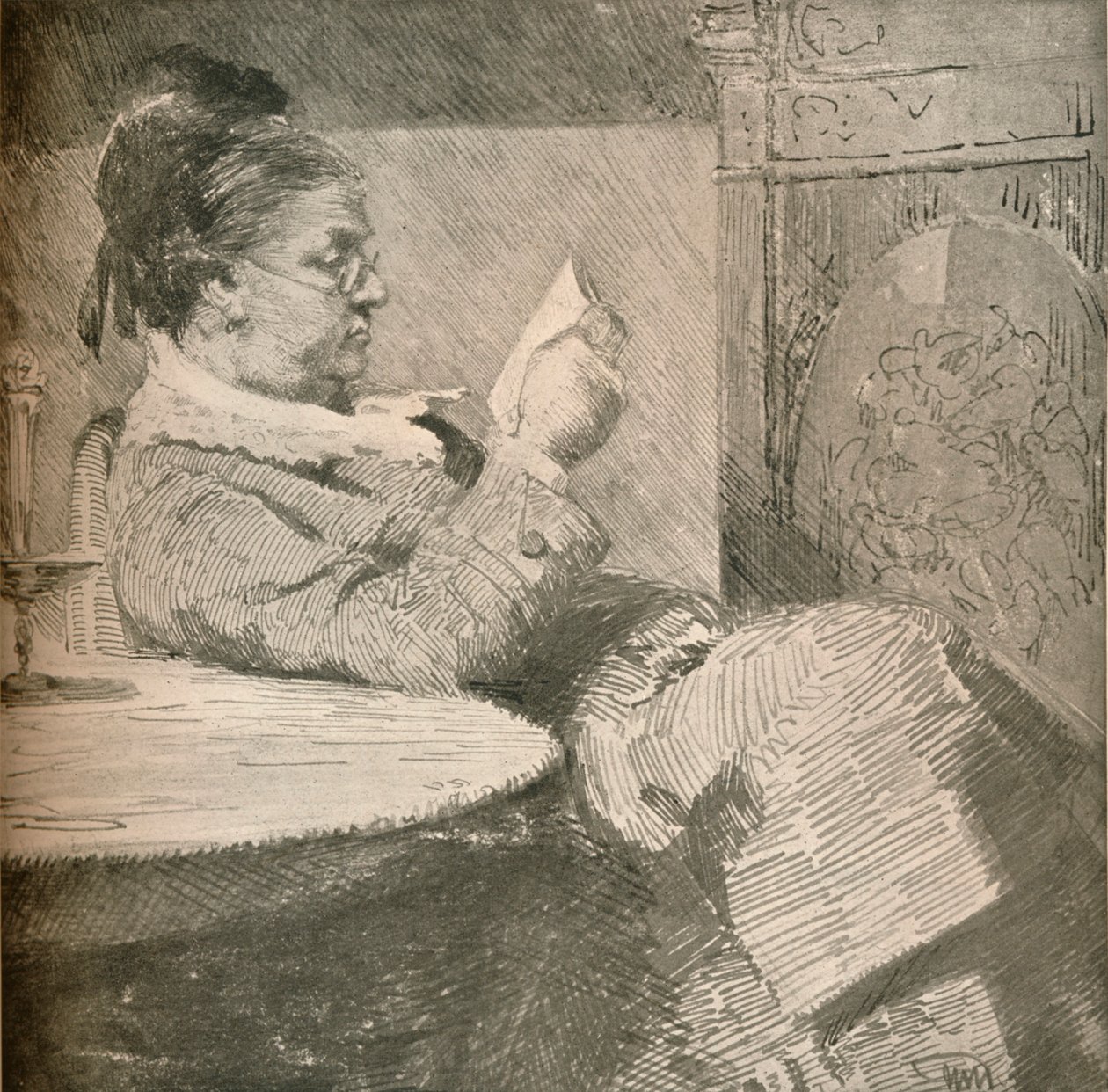 कलाकारों की माँ का चित्रण, c1912 द्वारा हंस निकोलज हेंसन